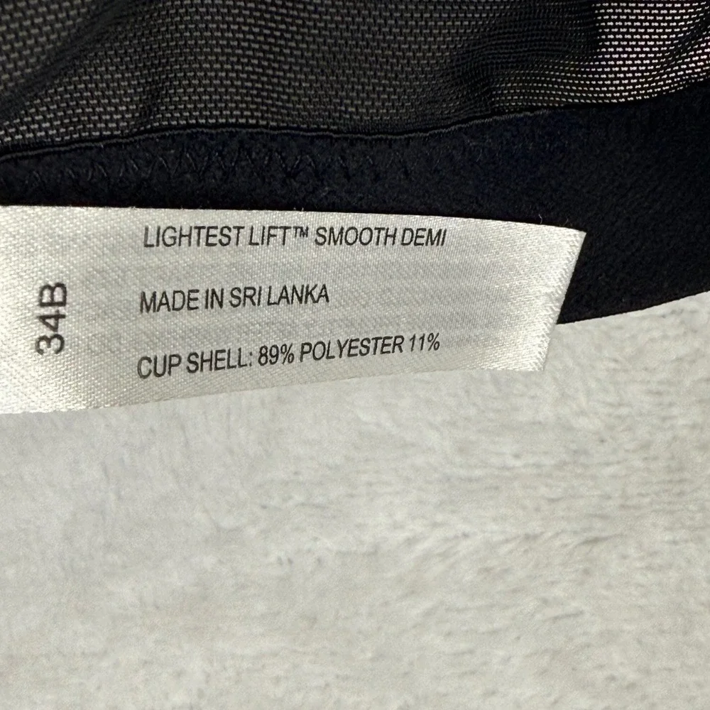 Soma Lightest Lift Smooth Demi‎ Bra Black 34B Mesh Wings 570149420